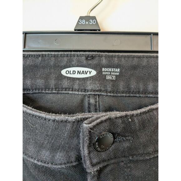Old Navy Women's Super Skinny Jeans Rockstar High Rise Stretch Black Size 6 - Picture 2 of 6